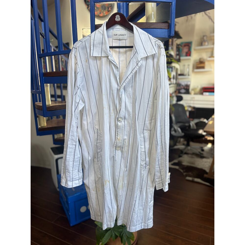 Our Legacy White Pinstripe Coat Size 52
